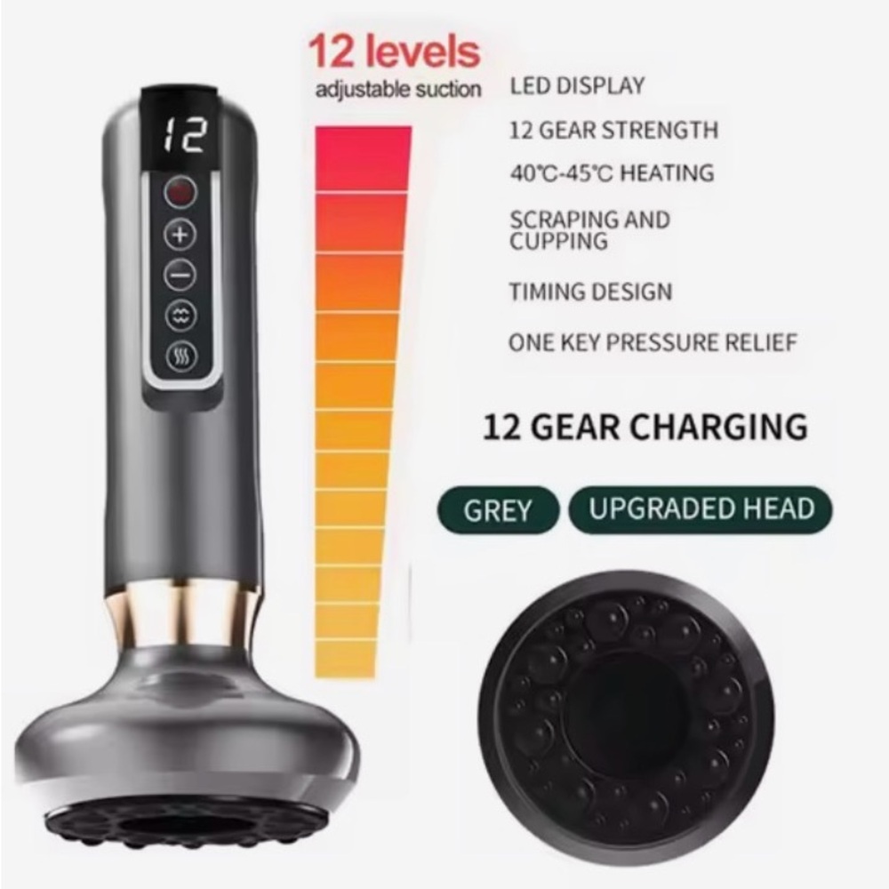 Electric cupping Massager with Heat & Handheld Anti-cellulite Vacuum Massager